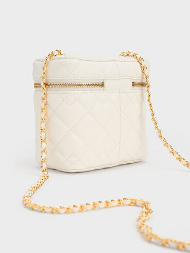 Nezu Quilted Boxy Bag, White, hi-res