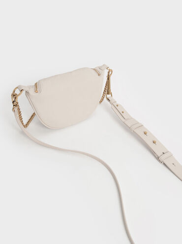 Philomena Wrinkled-Effect Half-Moon Crossbody Bag, Ivory, hi-res