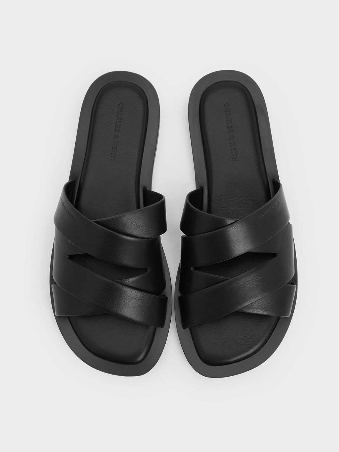 Crossover slide sandals deals