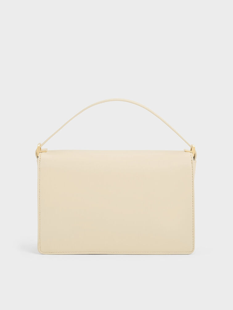 Leather & Raffia Shoulder Bag, Beige, hi-res