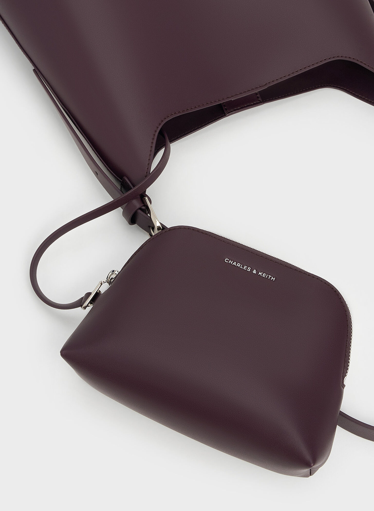Hertha Trapeze Slouchy Hobo Bag, Burgundy, hi-res