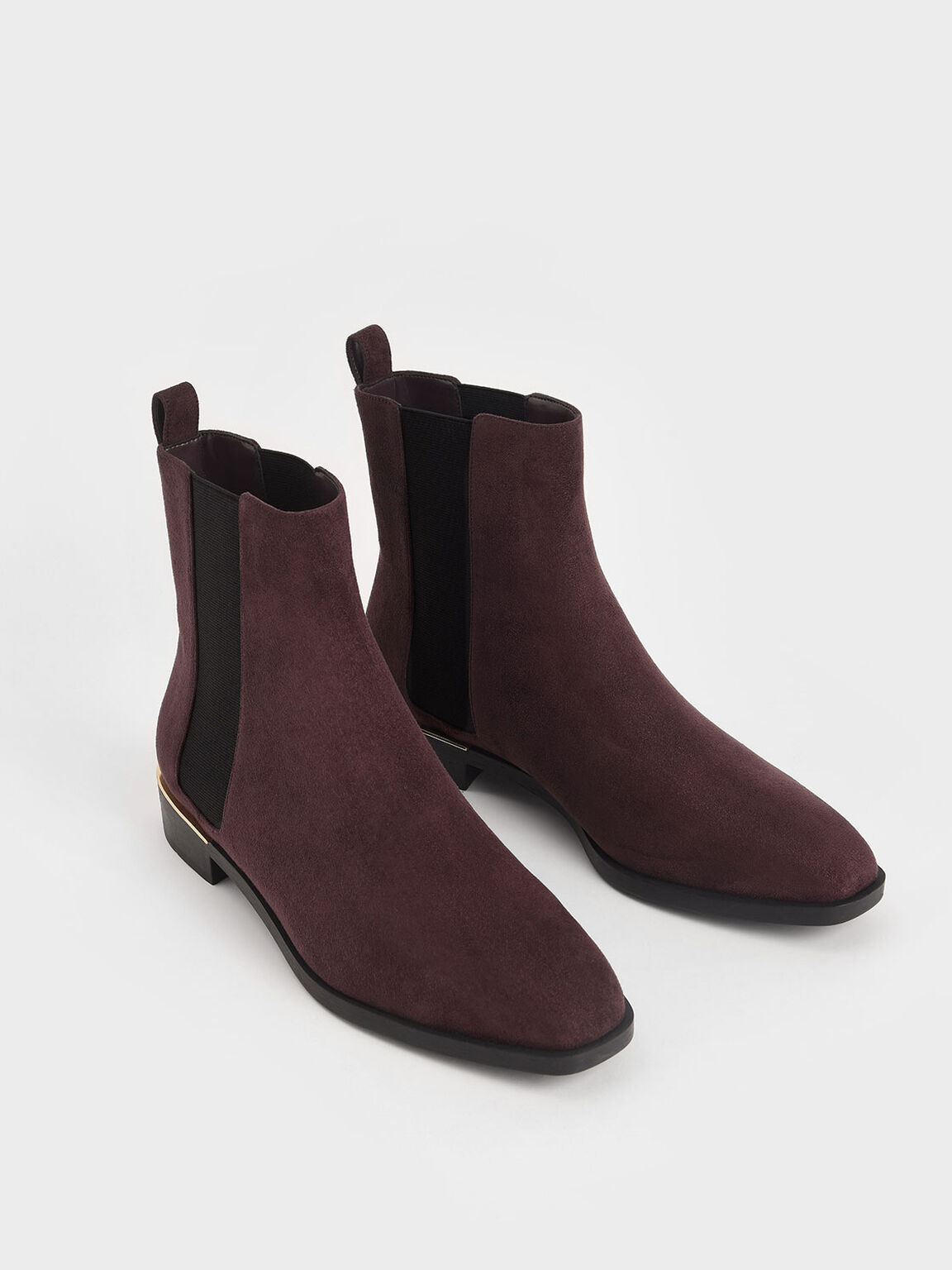purple suede chelsea boots