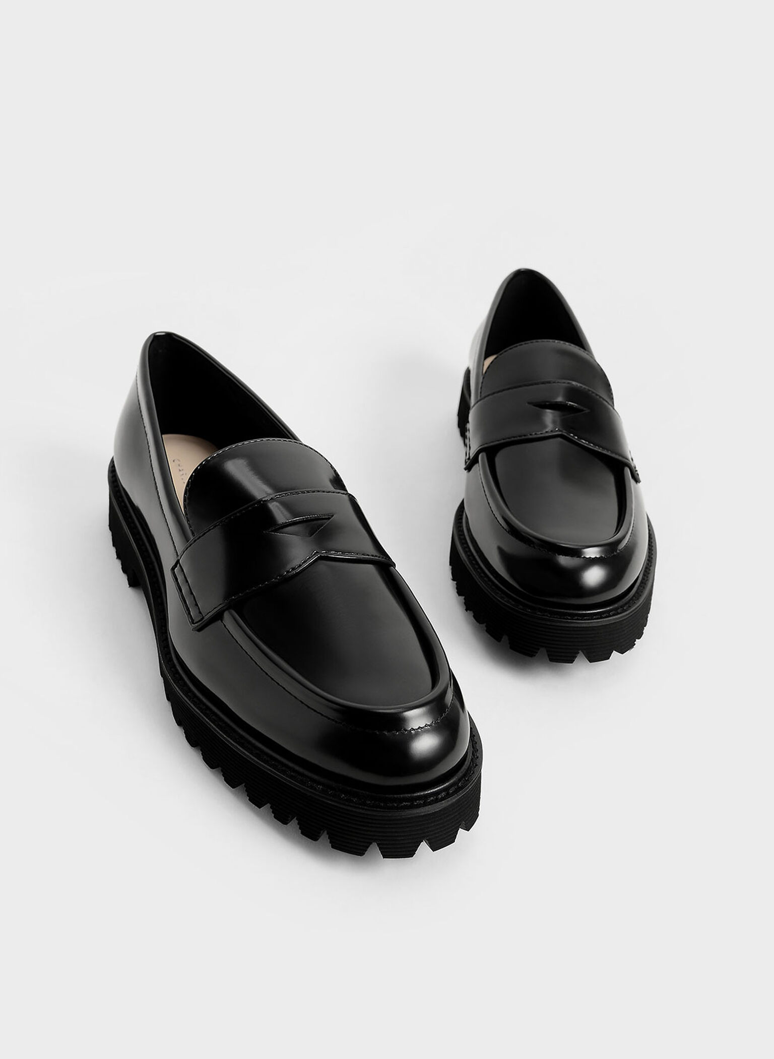Chunky Penny Loafers, Black, hi-res