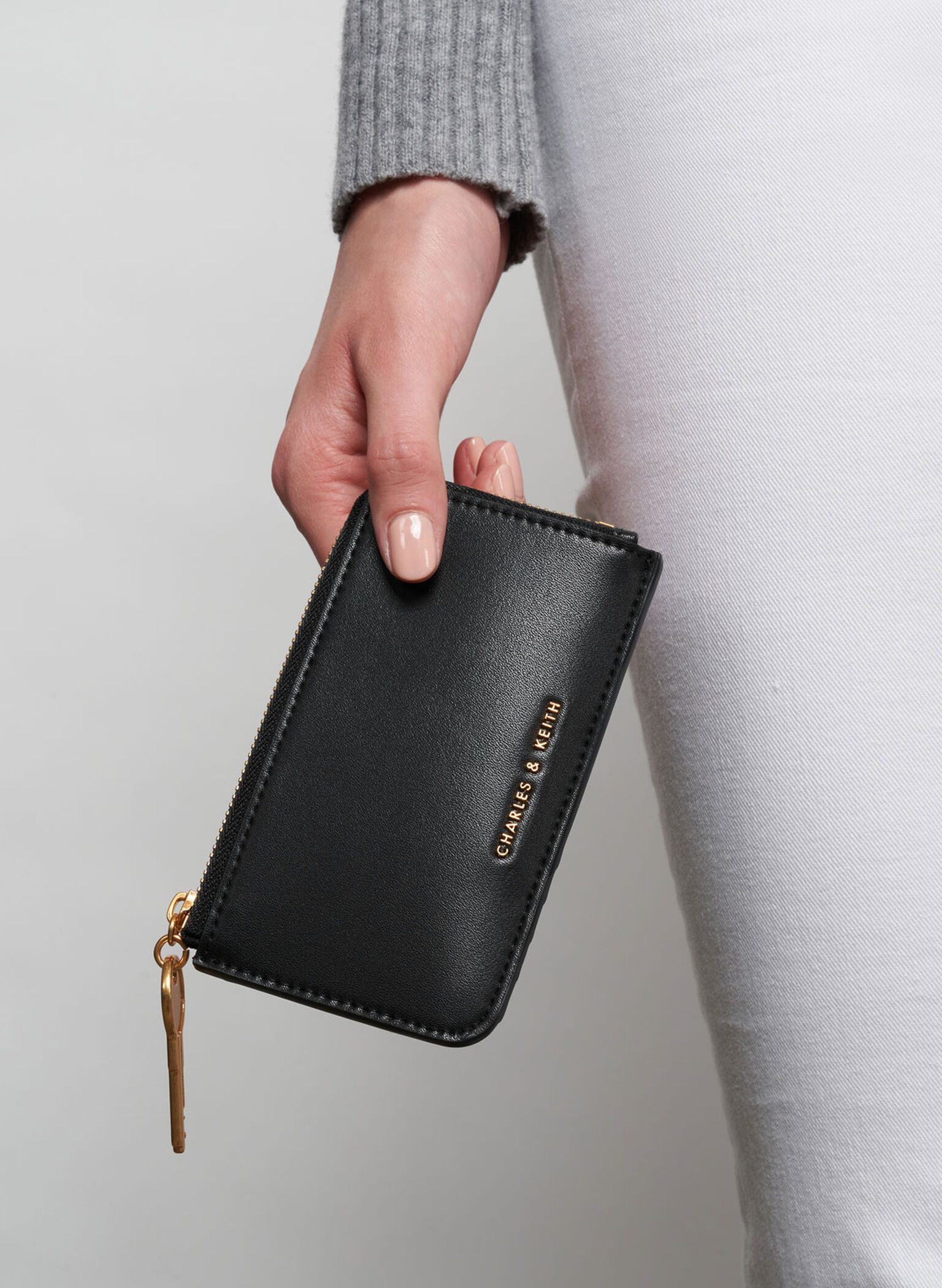 Lane Key Zip-Around Wallet, Black, hi-res