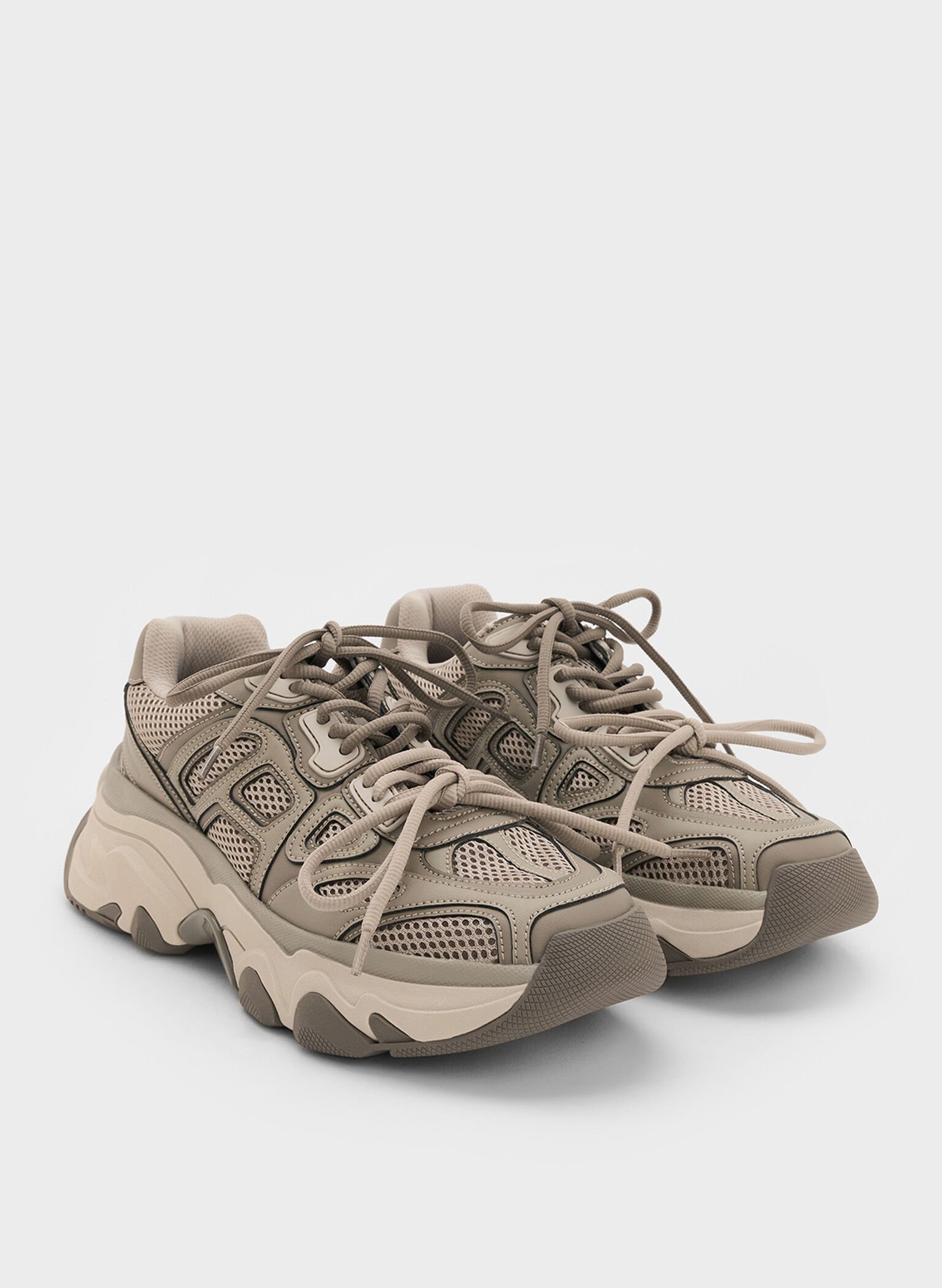 Gaskell Metallic Mesh Chunky Sneakers, Taupe, hi-res