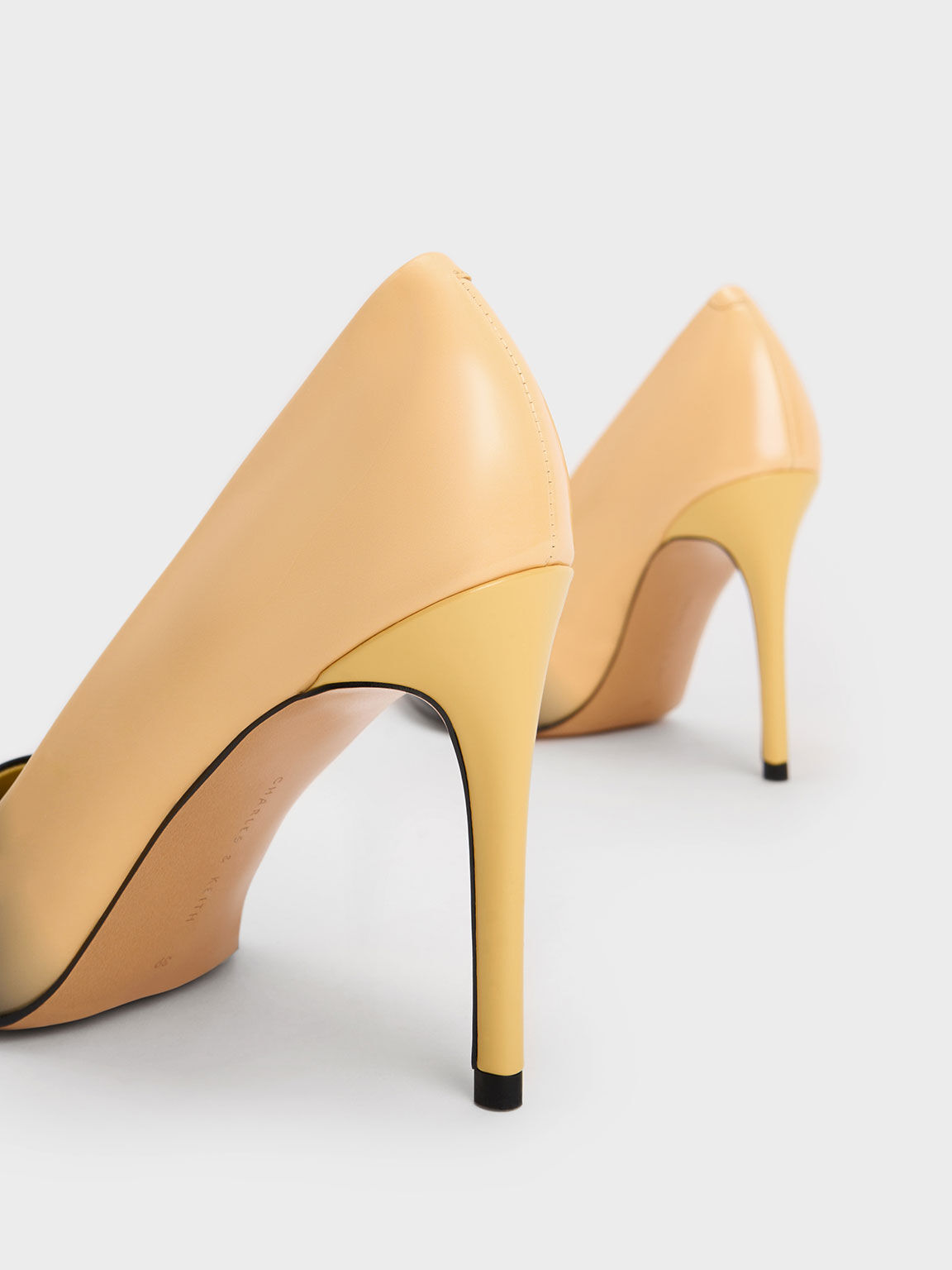 Two Tone Stiletto Heel Pumps Dark Grey