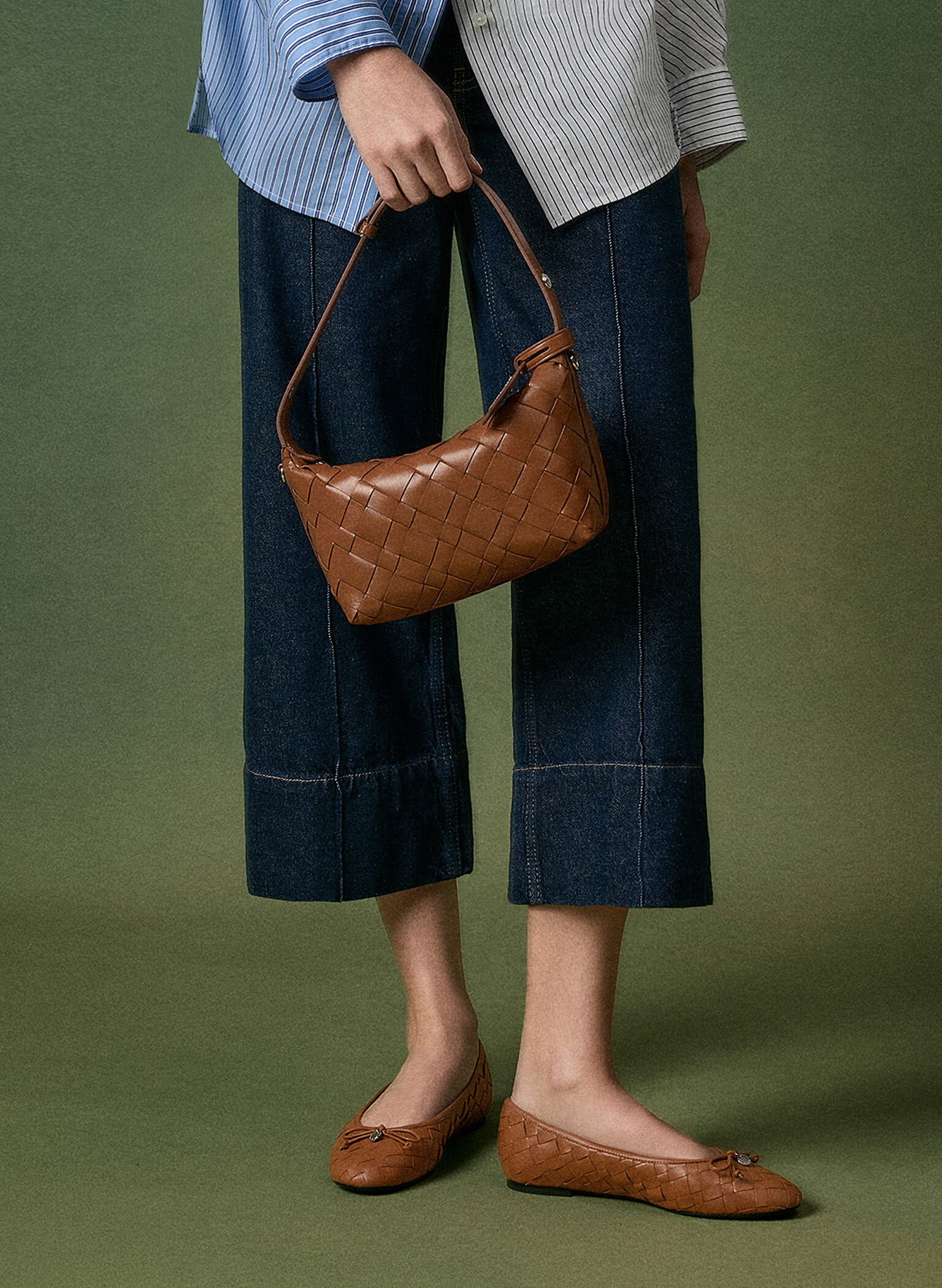 Ivette Woven Shoulder Bag, Chocolate, hi-res