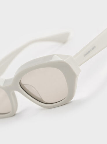 Onyx Recycled Acetate Cat-Eye Sunglasses, Chalk, hi-res