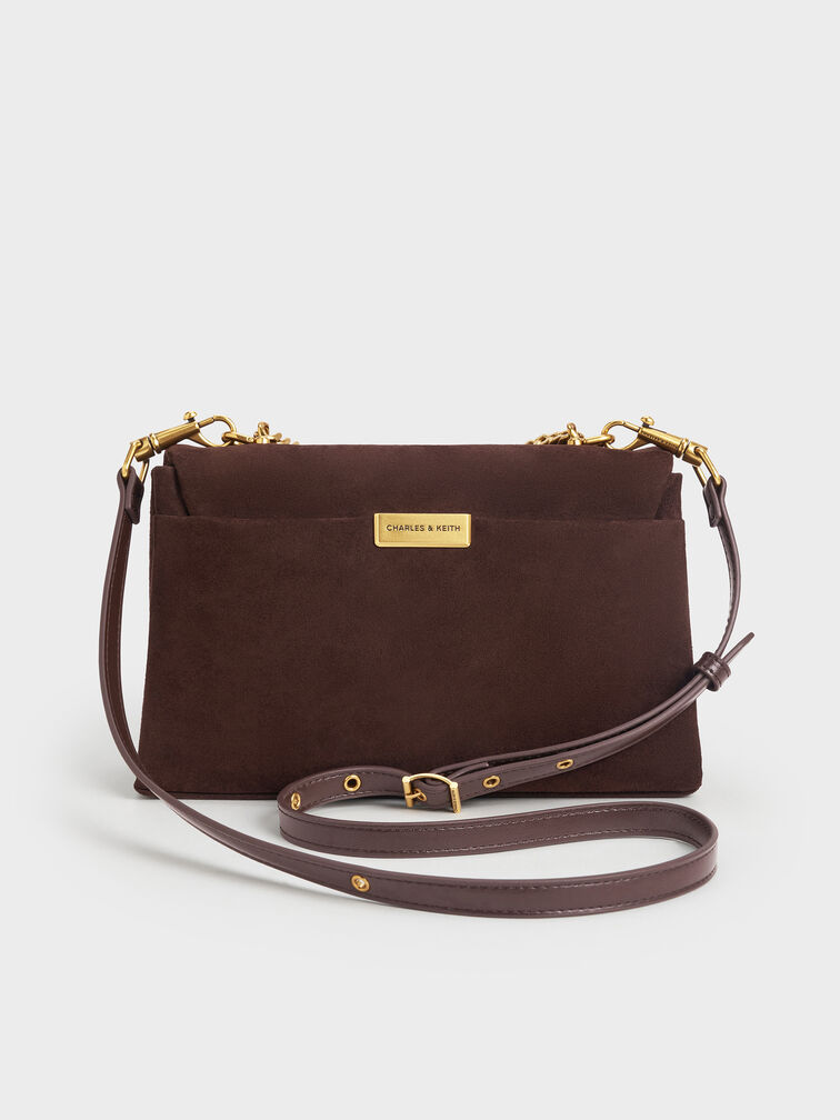 Kerry Recycled Suede Chain-Handle Crossbody Bag, , hi-res
