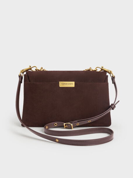 Kerry Recycled Suede Chain-Handle Crossbody Bag, , hi-res