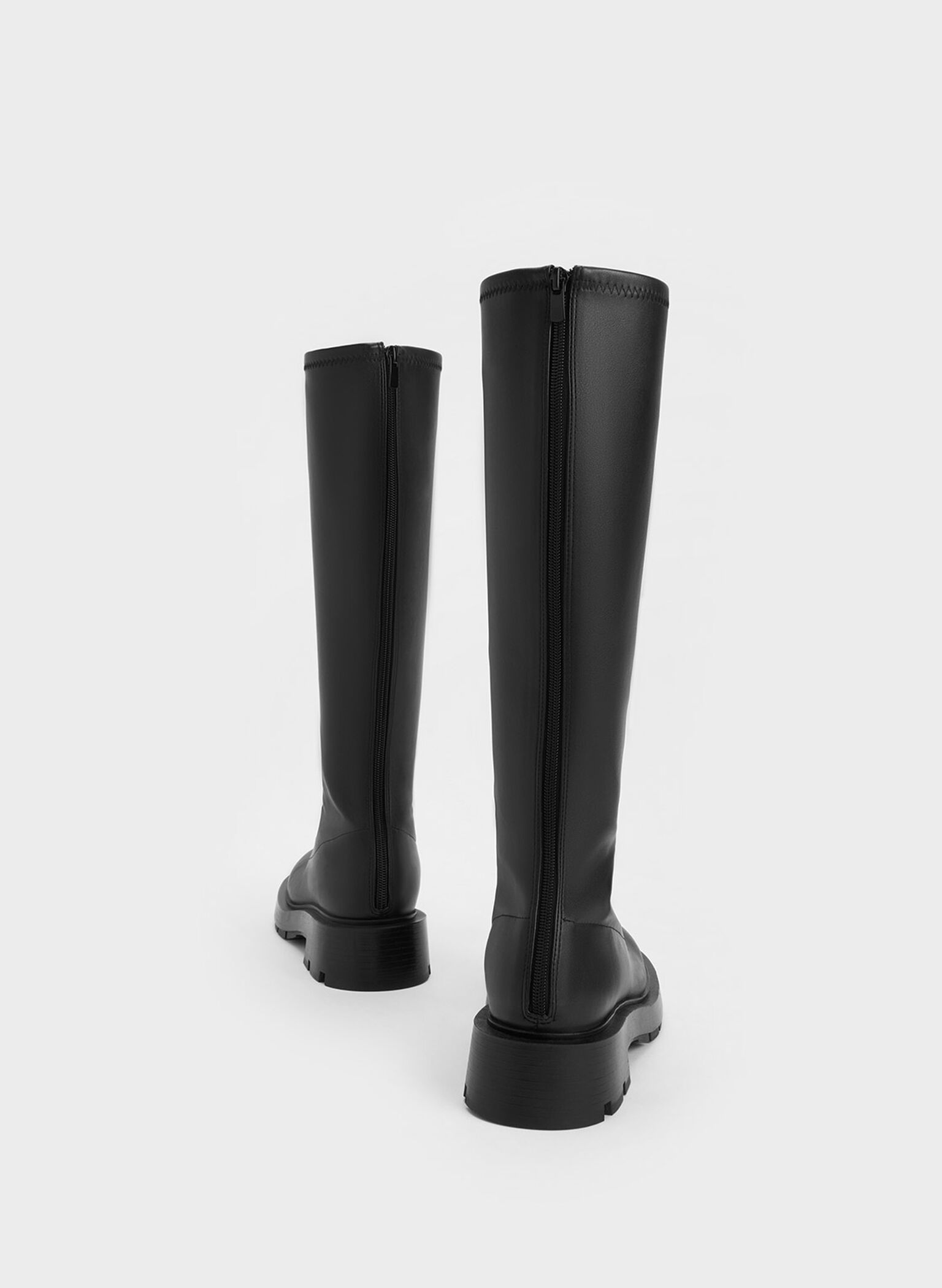 Block Heel Knee-High Boots, Black, hi-res