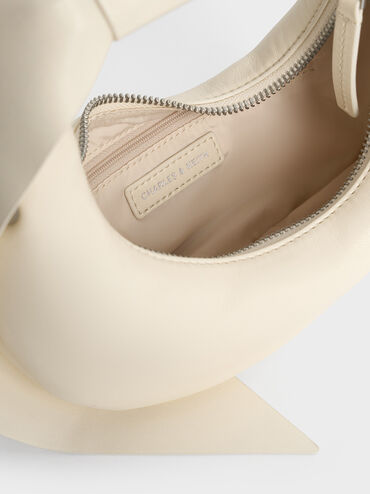 Micro Toni Knotted Crescent Hobo Bag, Chalk, hi-res