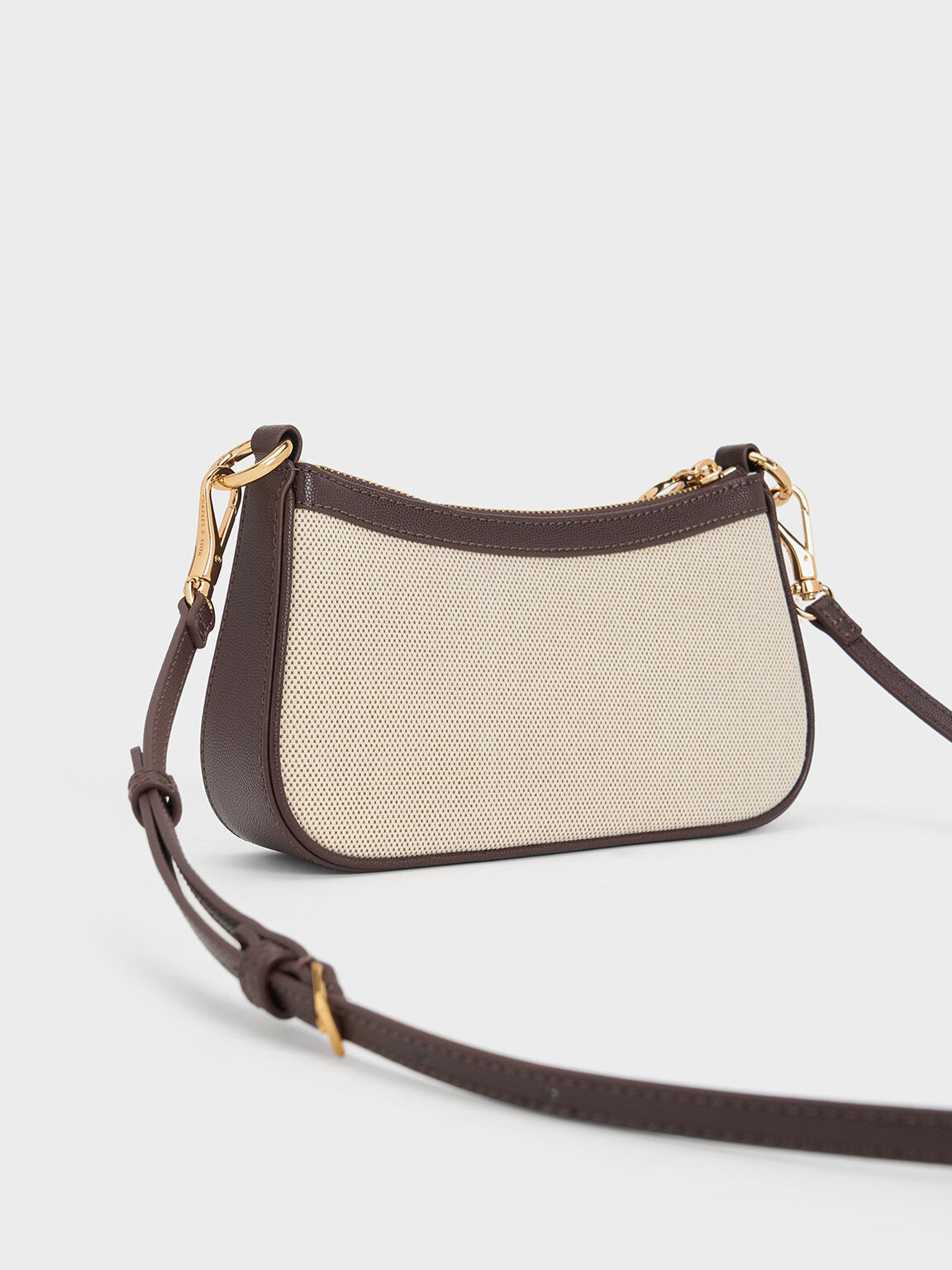 Dark Brown Alcott Scarf Canvas Bag CHARLES KEITH UK