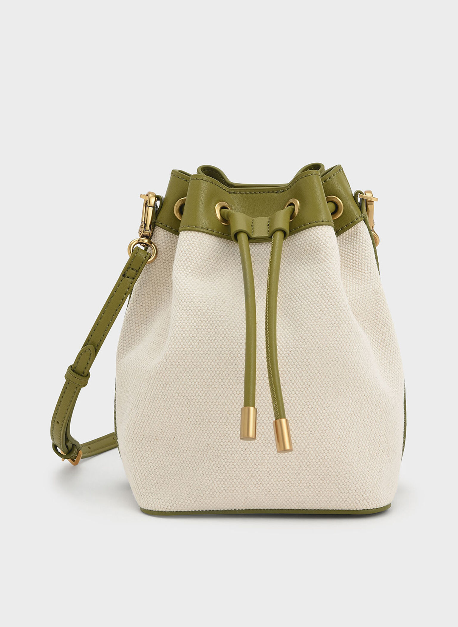 Woven Handle Canvas Bucket Bag, Multi, hi-res