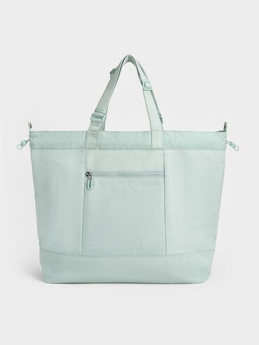 Terra Nylon Reversible Tote Bag, Sage Green, hi-res