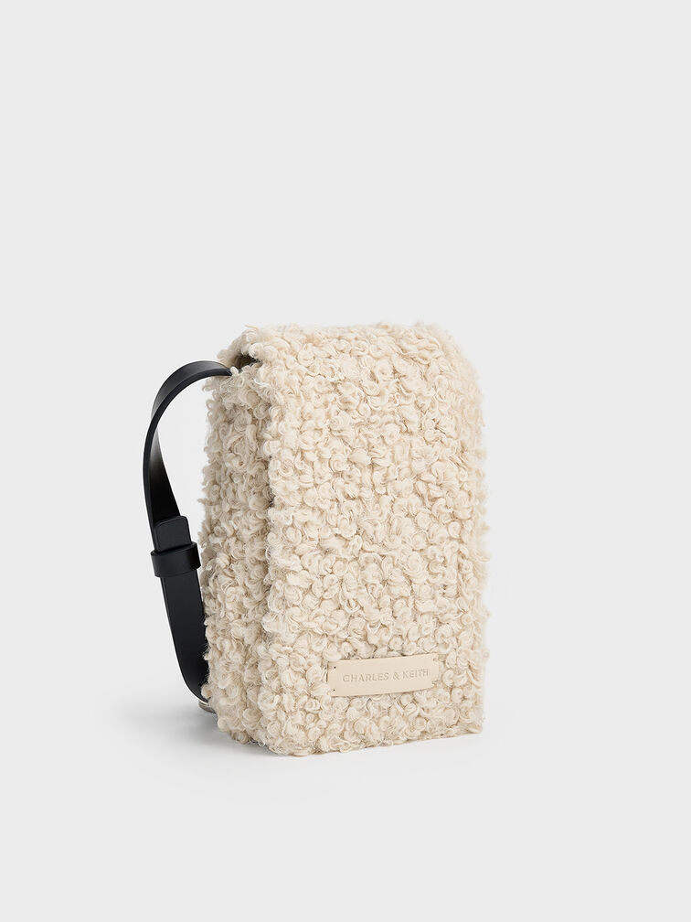 Furry Mini Bag, Chalk, hi-res