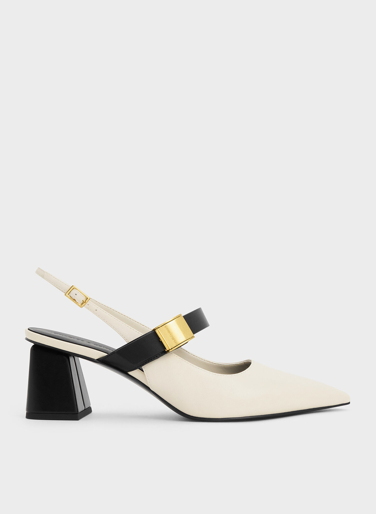 Yvette Mary Jane Slingback Pumps, Chalk, hi-res