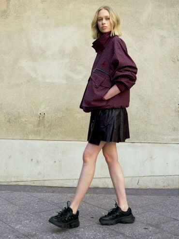 Gaskell Flower-Embellished Chunky Sneakers, Black, hi-res