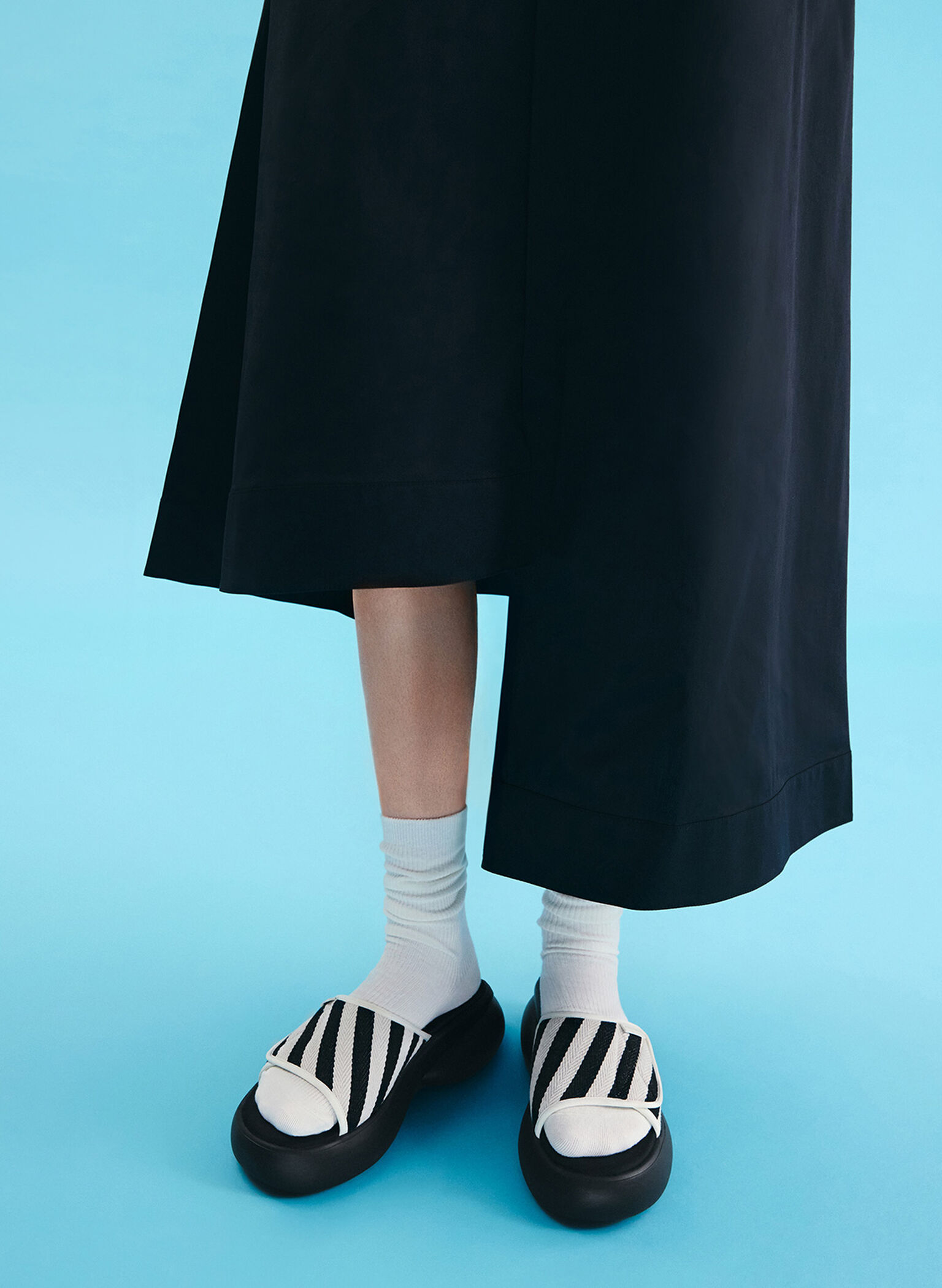 Striped Platform Sporty Slide Sandals, Multi, hi-res
