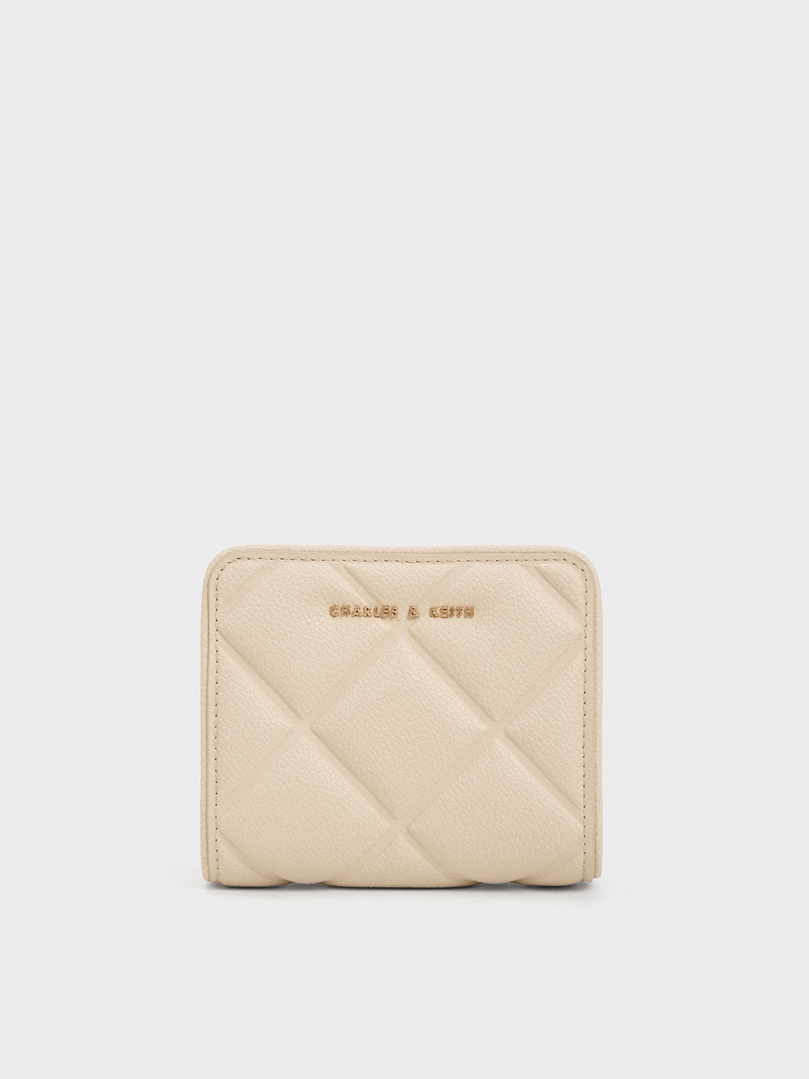 Anwen Quilted Zip Around Wallet Beige
