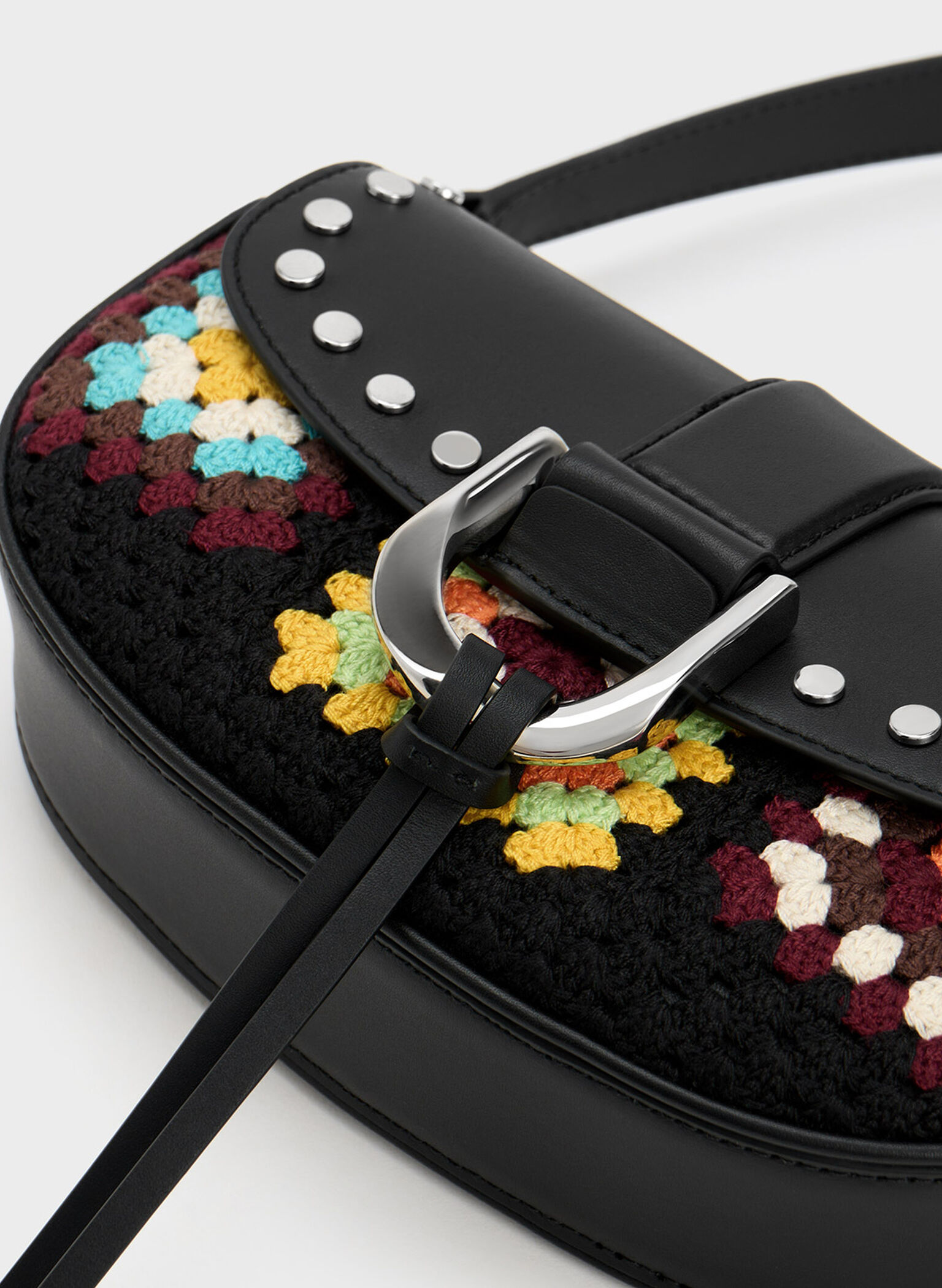 Gabine Floral Crochet Leather Shoulder Bag, Multi, hi-res