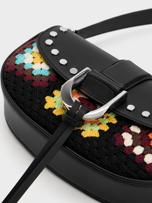 Gabine Floral Crochet Leather Shoulder Bag, Multi, hi-res