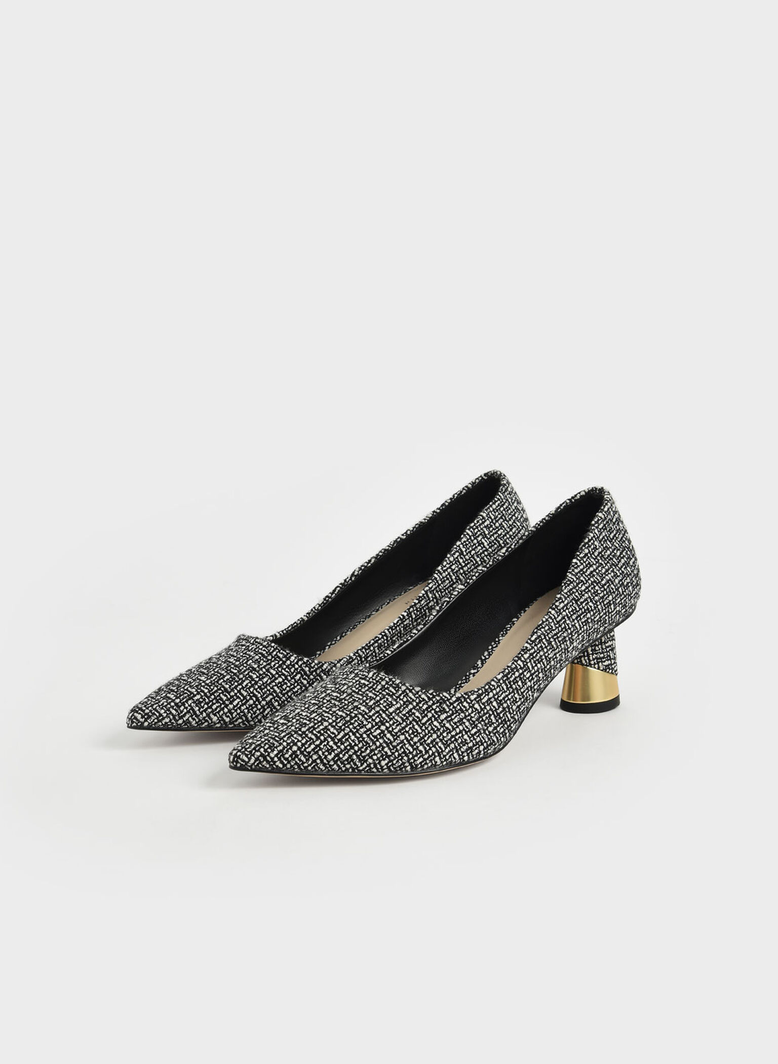 Cammie Metallic Sculptural Heel Tweed Pumps, Multi, hi-res