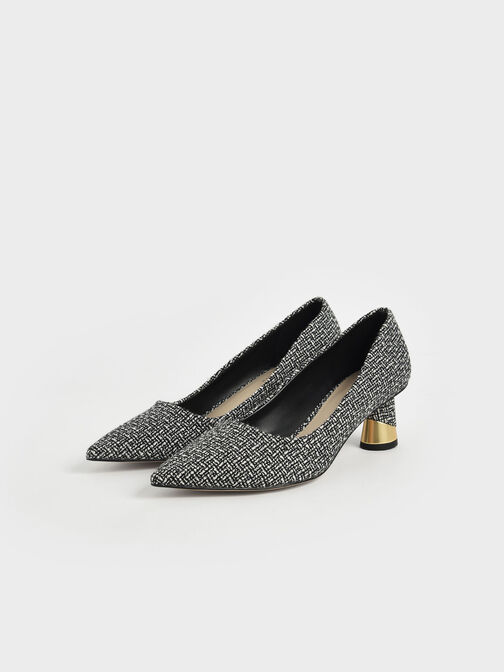 Cammie Metallic Sculptural Heel Tweed Pumps, Multi, hi-res