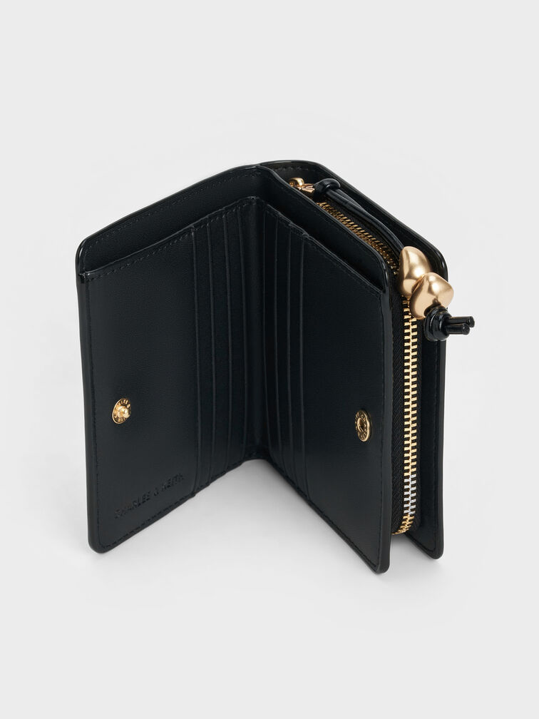 Augustine Sculptural-Detail Small Wallet, Black, hi-res
