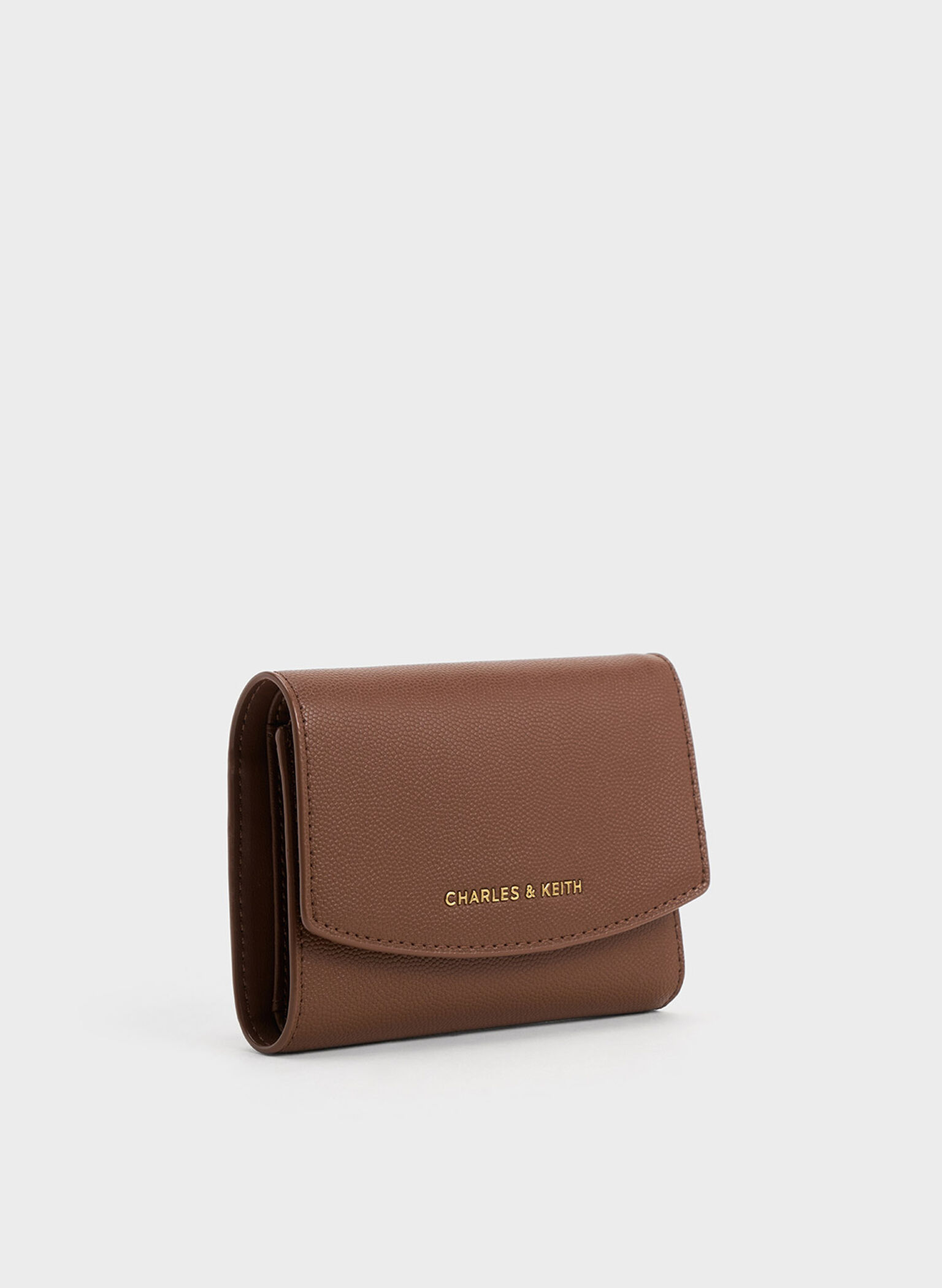 Briony Curved Flap Wallet, Chocolate, hi-res