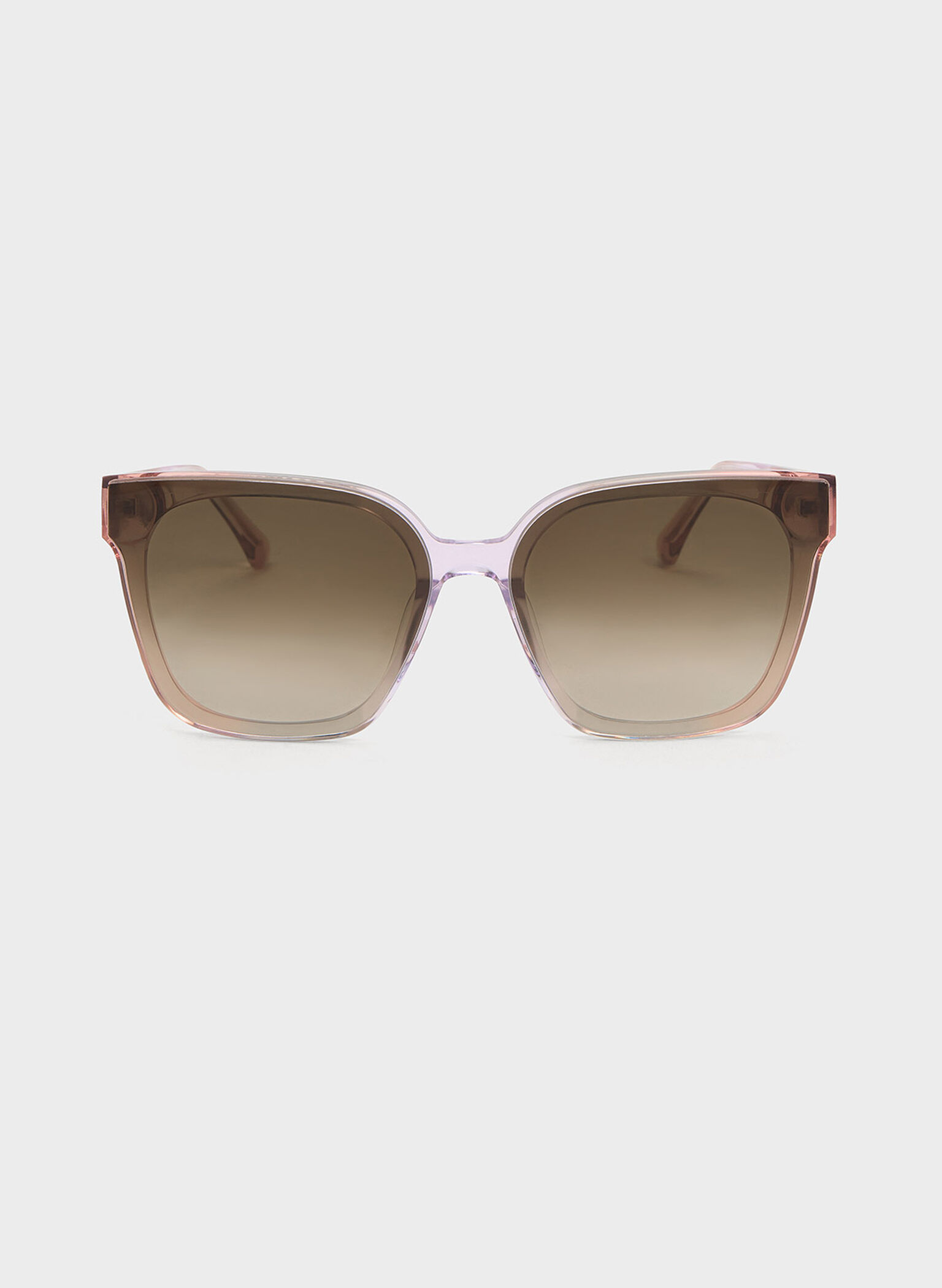Square Thick-Frame Sunglasses, Pink, hi-res