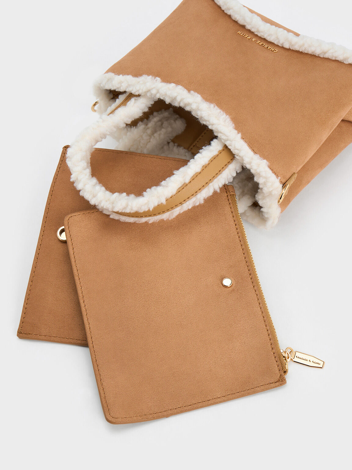 Mini Sybill Faux Suede Fur Trim Tote Bag Multi
