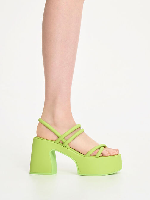 Nerissa Tubular Platform Sandals​, Lime, hi-res