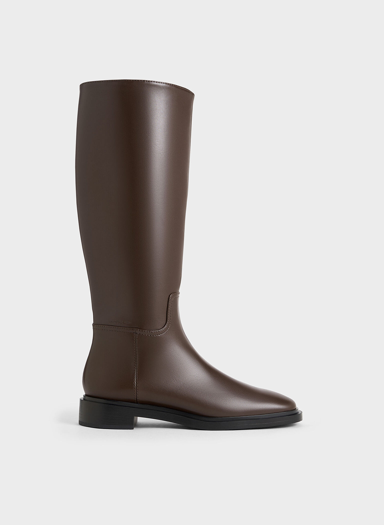 Side-Zip Knee-High Riding Boots, Brown, hi-res