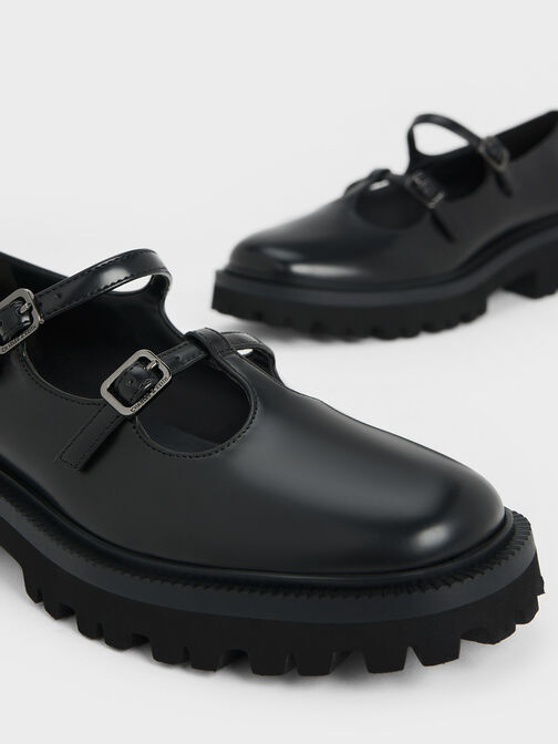 Double-Strap T-Bar Chunky Mary Janes, Black Box, hi-res
