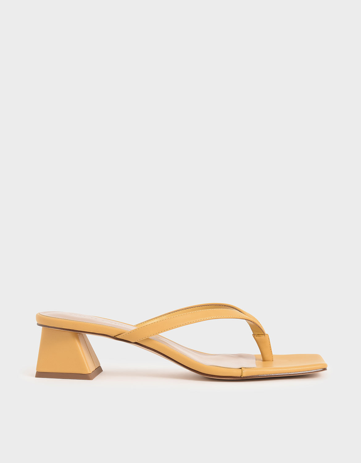 Yellow Thong Heeled Sandals - CHARLES