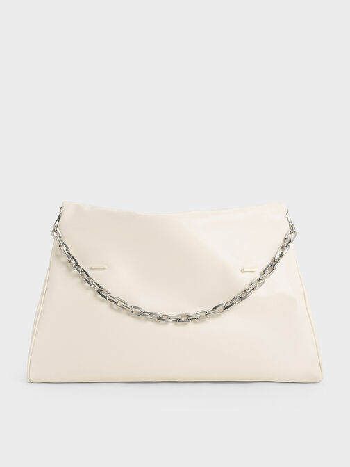Andromeda Chunky-Chain Trapeze XL Tote Bag, Cream, hi-res