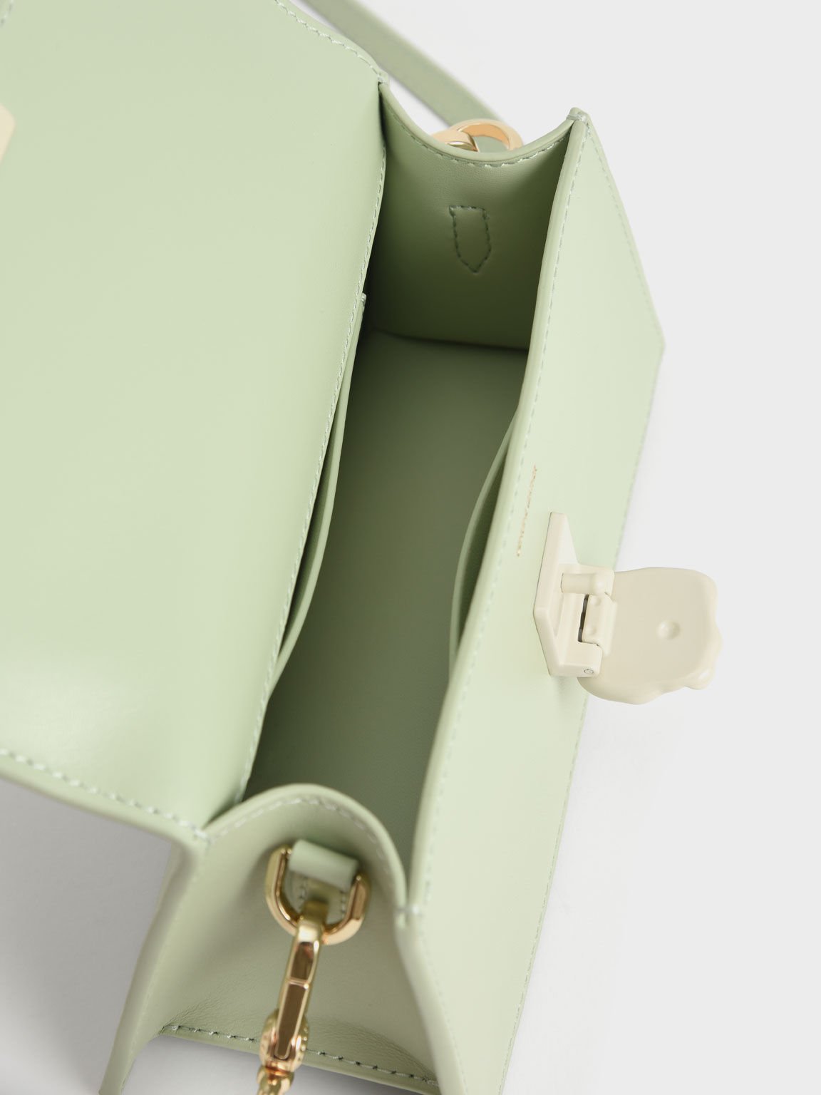 Leather Top Handle Bag, Green, hi-res
