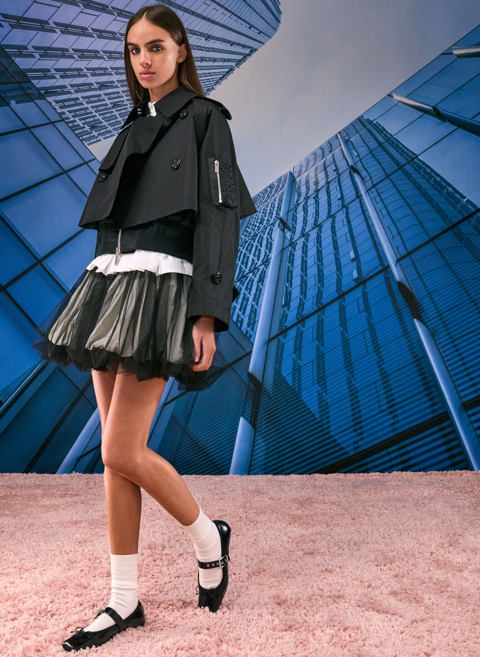 Myler Bow Square-Toe Buckled Mary Janes, Black, hi-res