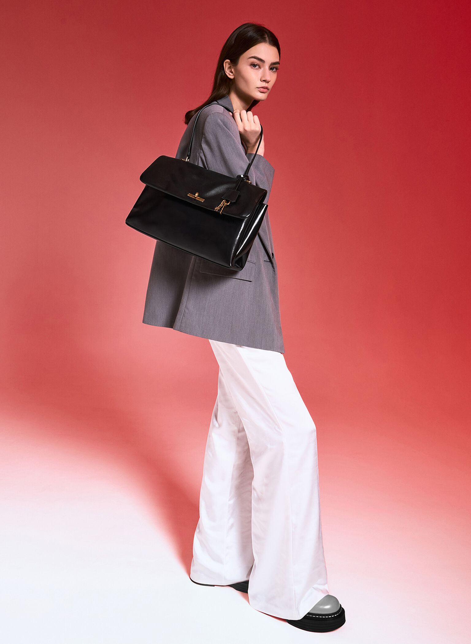 Kerry Top Handle Satchel Bag, Black, hi-res