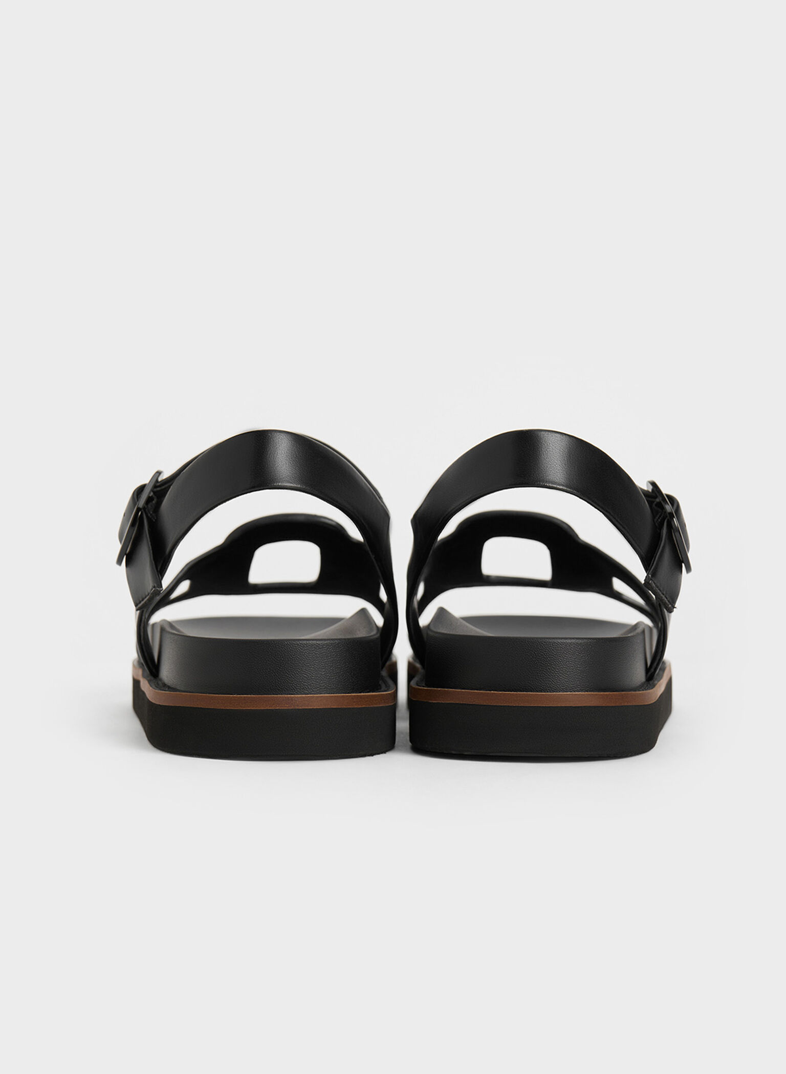 Easley Cut-Out Buckled Sandals, Black, hi-res