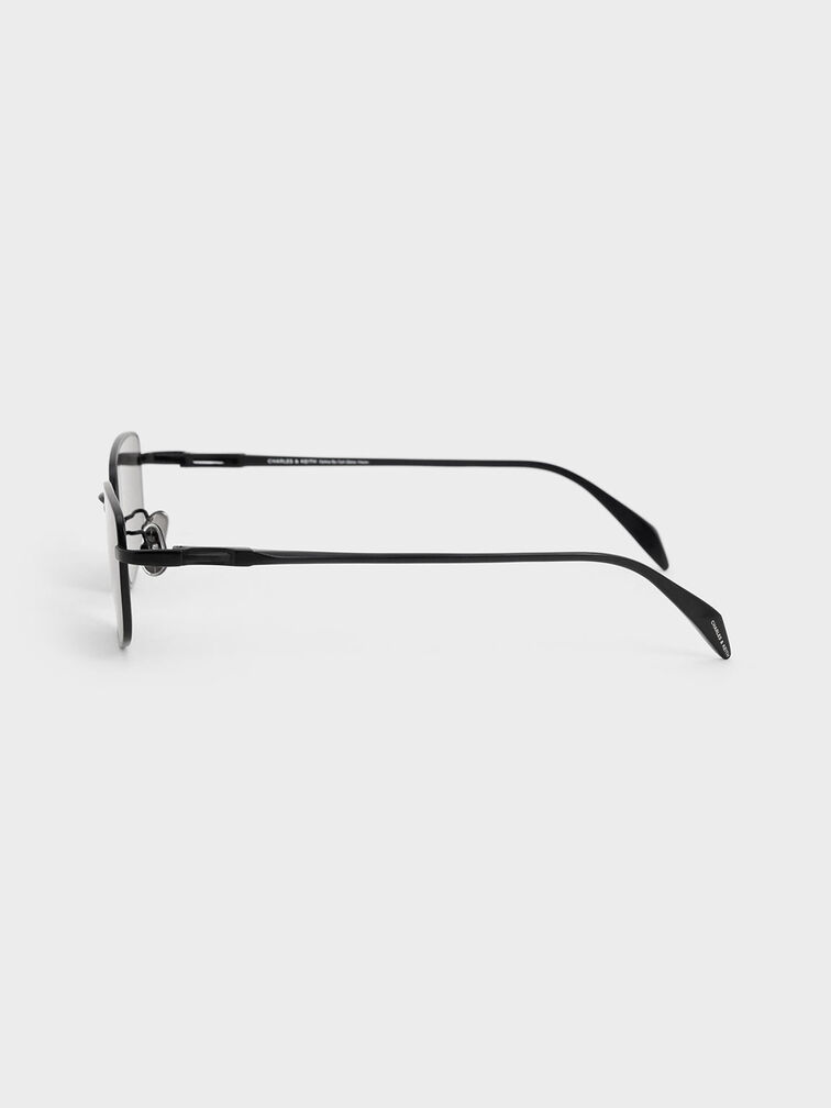 Inara Metallic-Rim Sunglasses, Black, hi-res