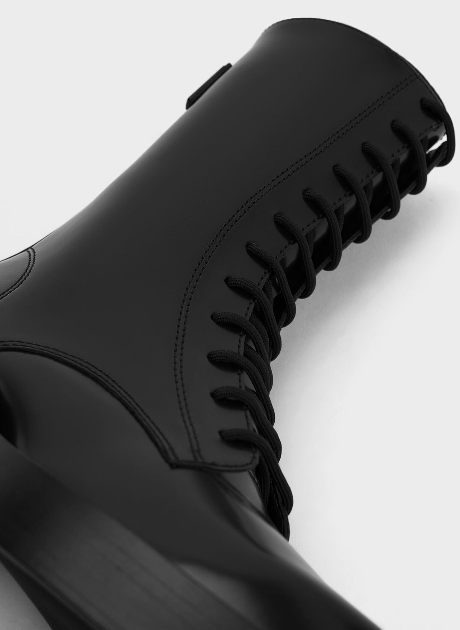 Lace-Up Calf Boots, Black Box, hi-res
