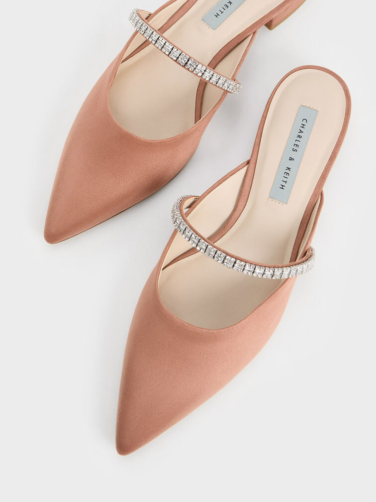 Ambrosia Gem-Embellished Slip-On Flats, Nude, hi-res