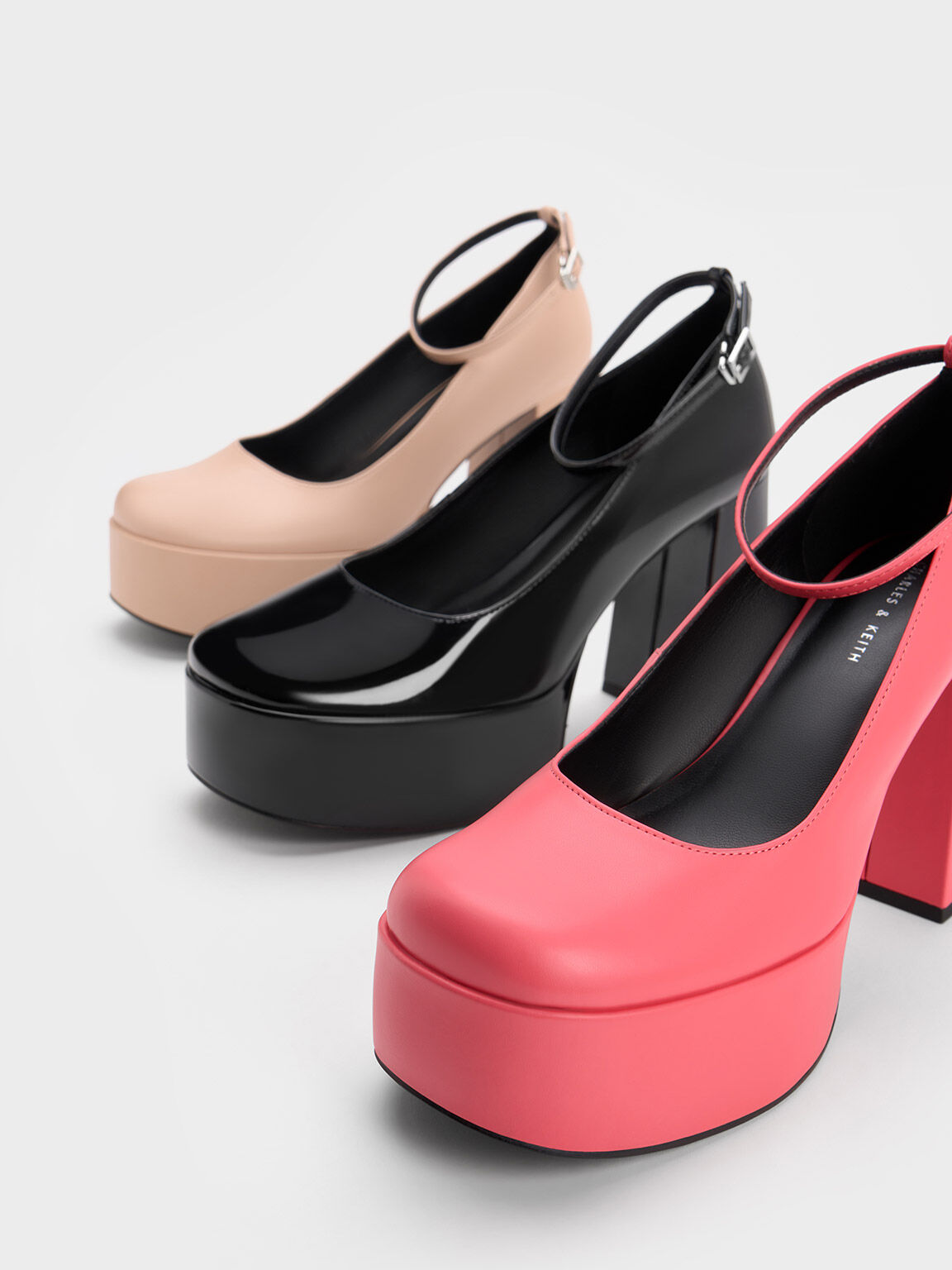 Chunky platform heels sales nude