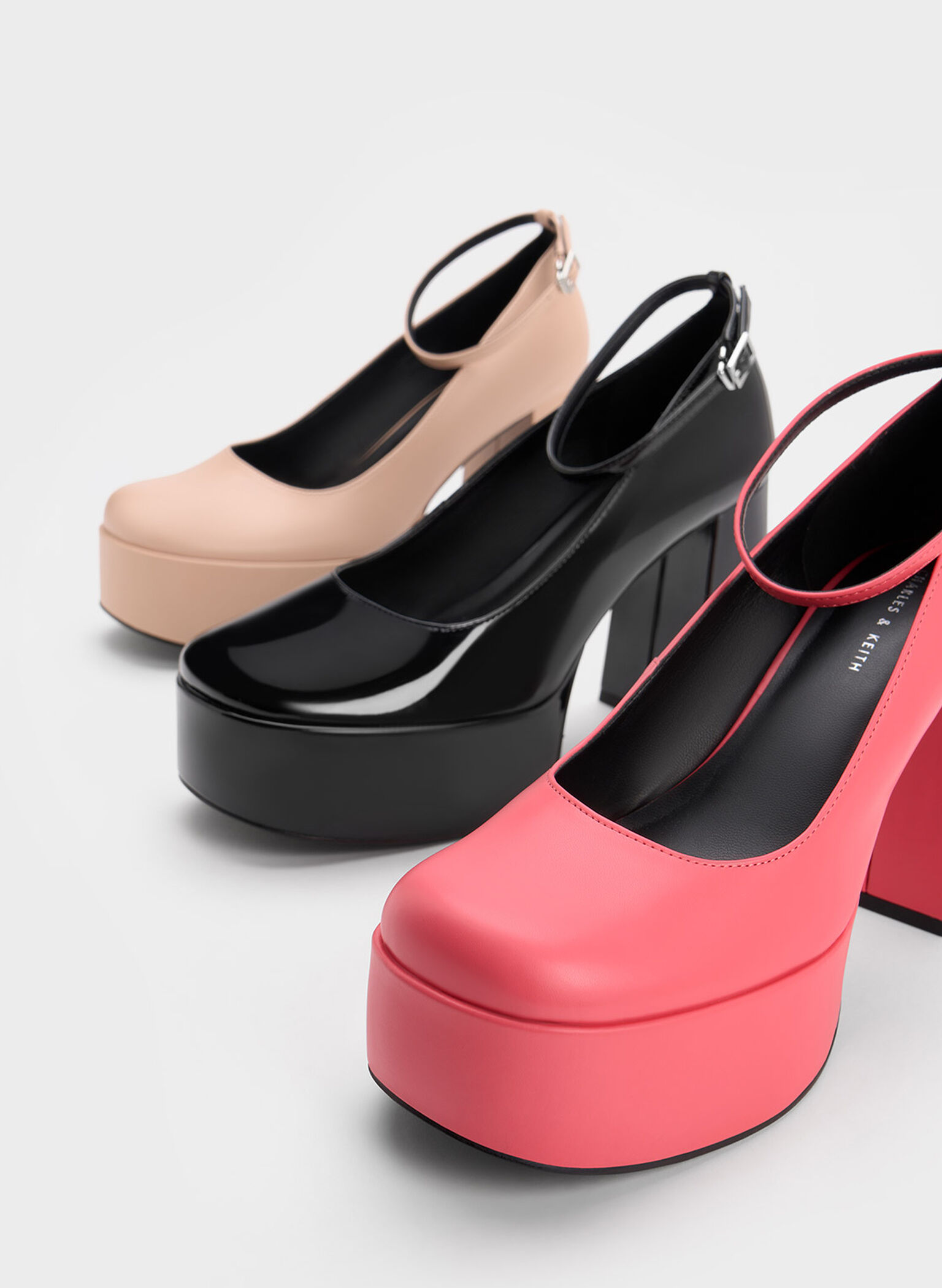 Ankle-Strap Platform Pumps, Nude, hi-res