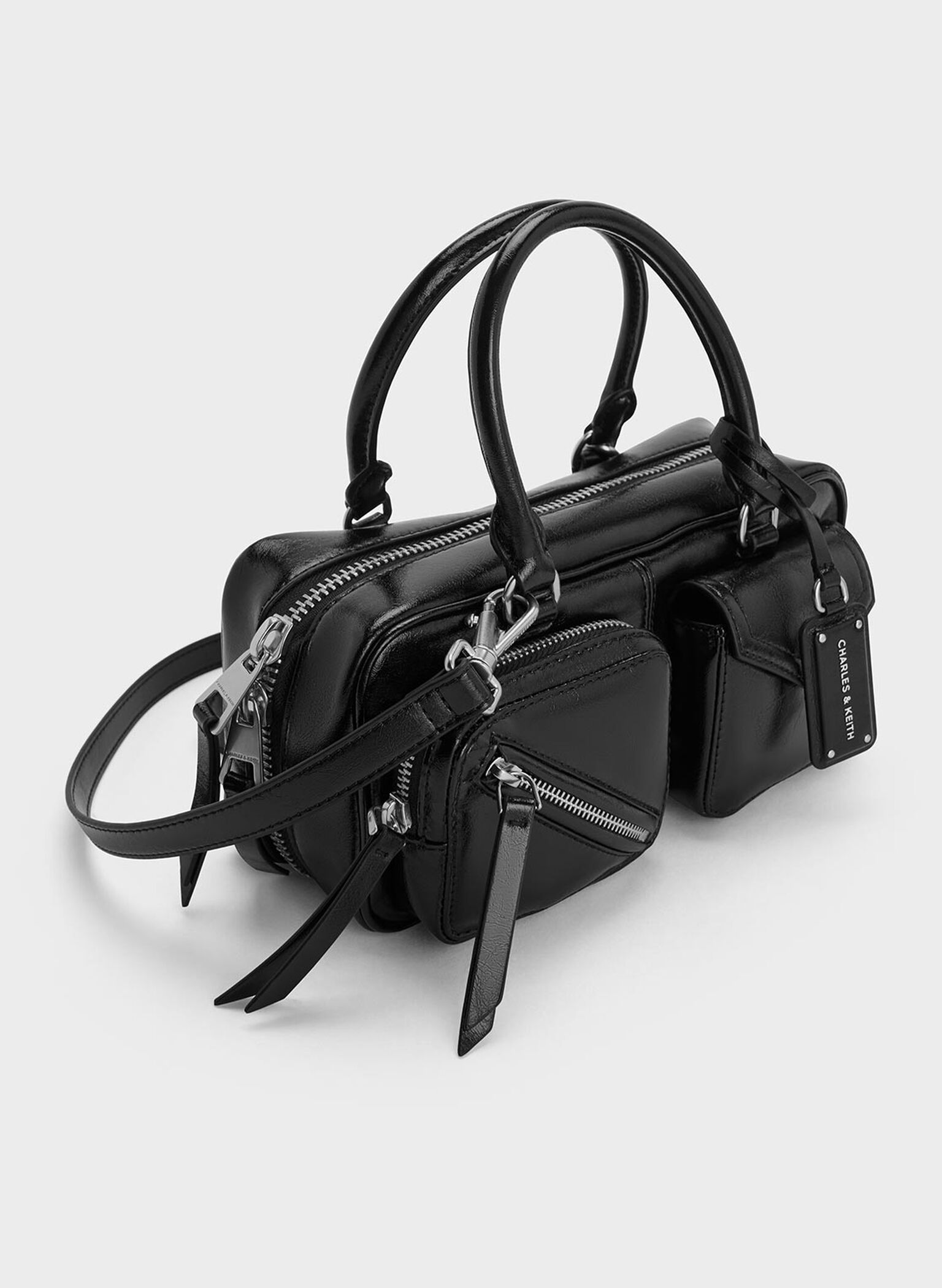 Thora Multi-Pocket Bowling Bag, Noir, hi-res
