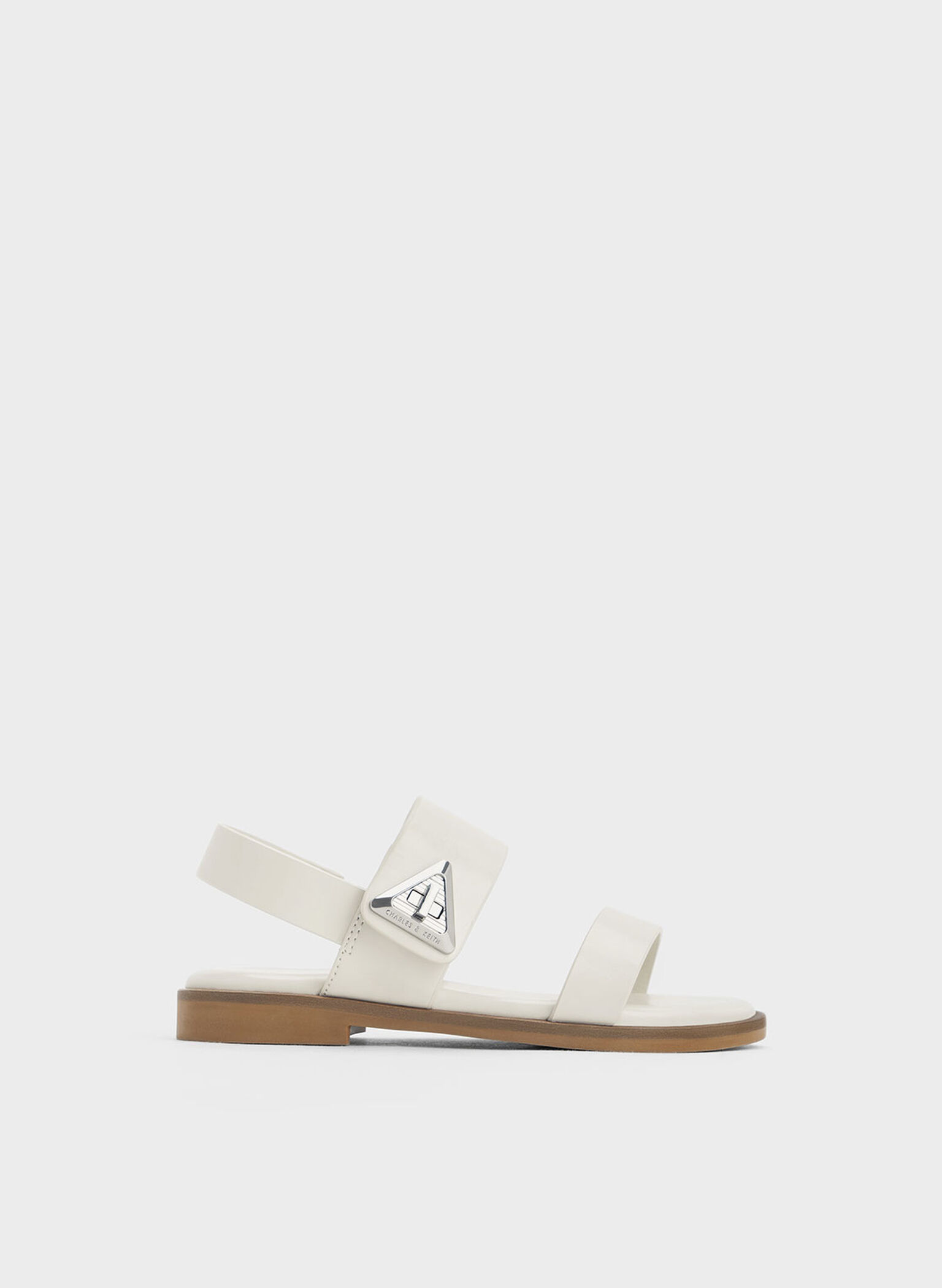 Girls' Trice Metallic Accent Sandals, Chalk, hi-res