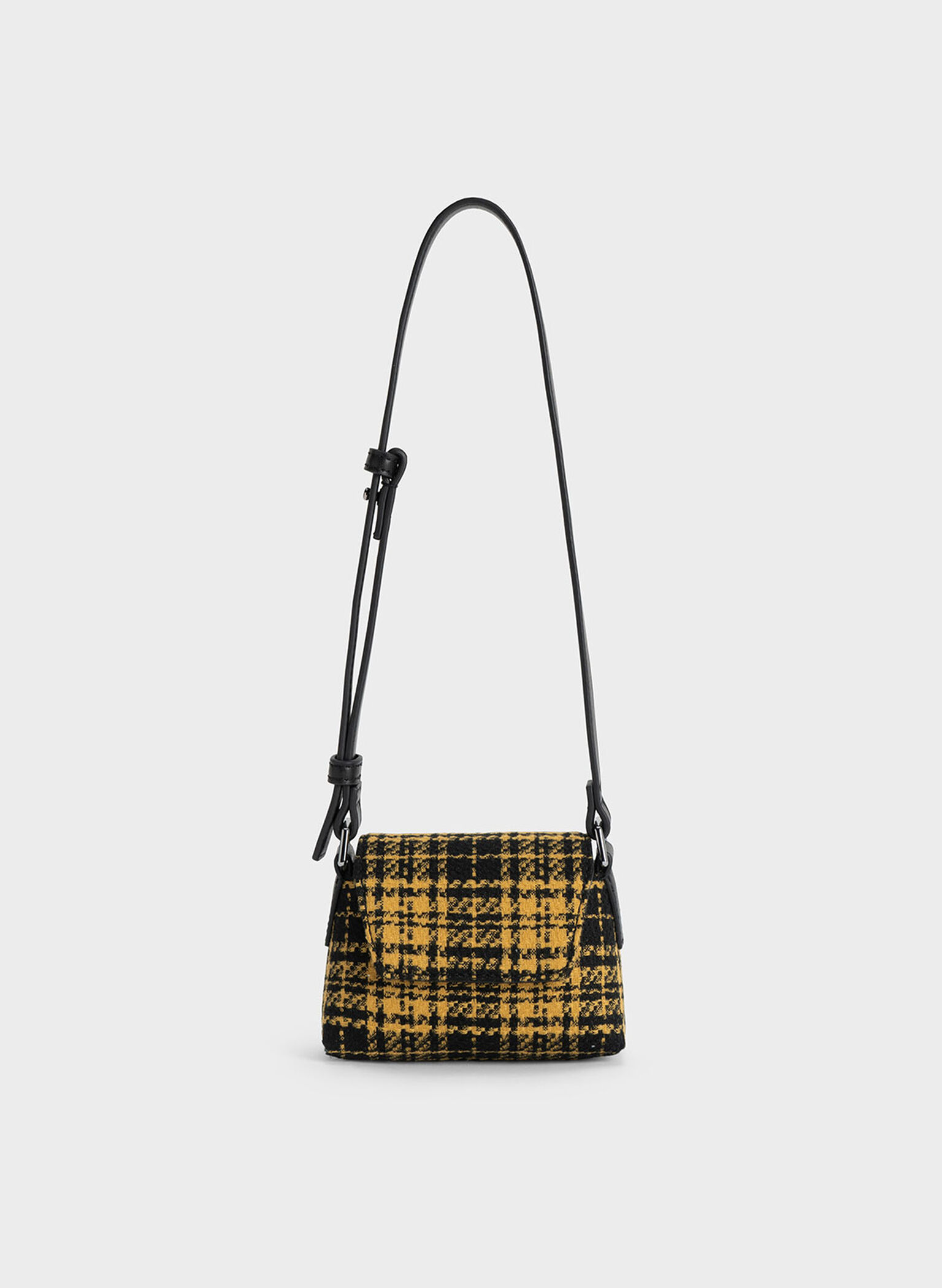 Woven Check-Print Mini Bag, Multi, hi-res