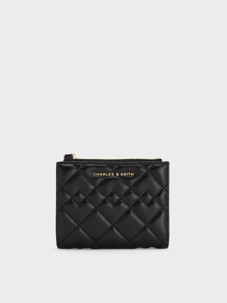 Duo Quilted Small Wallet, Black, hi-res